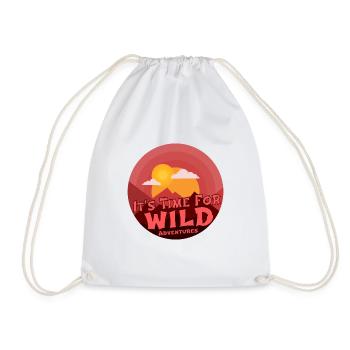 it's time for wild adventures - Drawstring Bag - white - Front