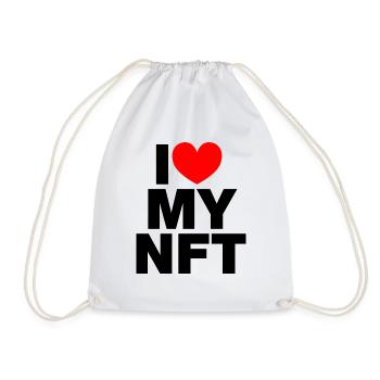 I love my NFT - Drawstring Bag - white - Front