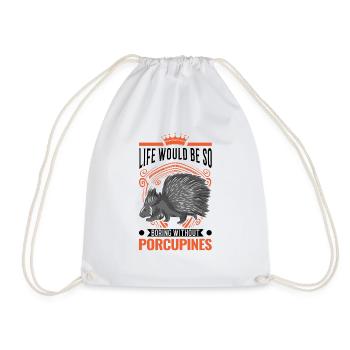 Porc-épic Cadeau Porc-épic - Sac de sport léger - blanc - Devant