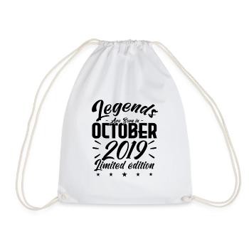 LEGENDS ARE BORN IN OCTOBER 2019 anniversary gift. - Sac de sport léger - blanc - Devant