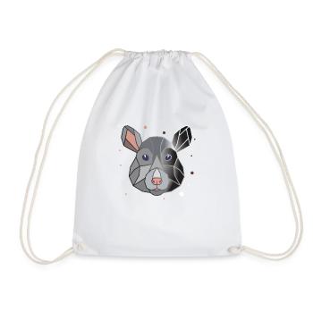 Rat Polygon - Drawstring Bag - white - Front