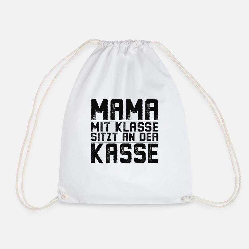 Mama mit klasse sitzt an der kasse - Turnbeutel - Weiß