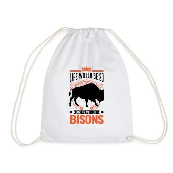 Buffalo Gift Bison Water Buffalo Buffalo - Drawstring Bag - white - Front