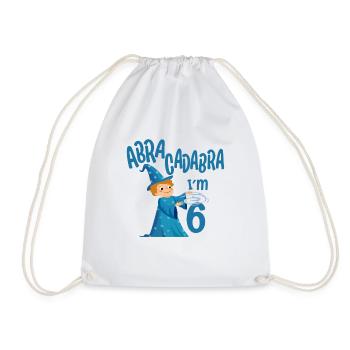 Magicien Anniversaire Garçon 6 ans Im 6 ans Cadeau - Sac de sport léger - blanc - Devant