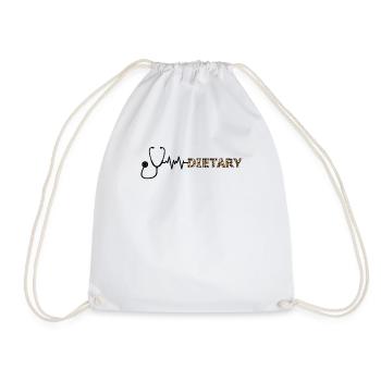 Humorous Dietary Nutrient Dietician Nourishing - Drawstring Bag - white - Front
