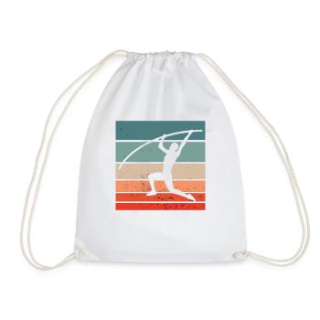 Stabhochsprung Stabhochspringen Turner Geschenk - Turnbeutel - Weiß - Vorne