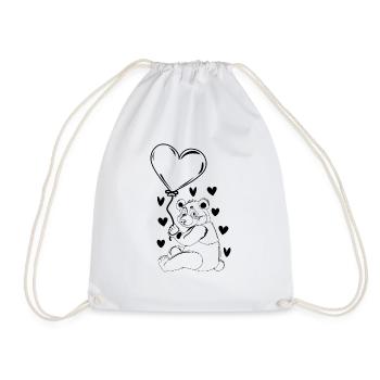 Panda Hearts Love Panda Bear Lover Baby Panda Hear - Drawstring Bag - white - Front