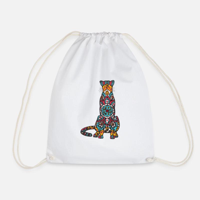 Mandala Cheetah Modèle de géométrie - Sac de sport léger - blanc