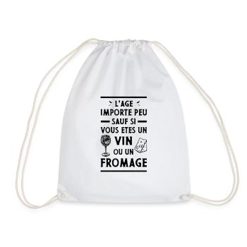 L'âge importe peu sauf vin ou fromage - Cadeau - Sac de sport léger - blanc - Devant