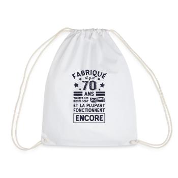 Fabriqué il y a 70 ans Cadeau Anniversaire Humour - Sac de sport léger - blanc - Devant