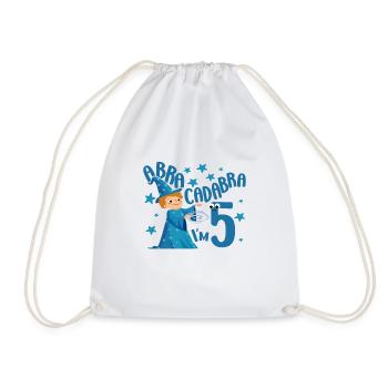 5 Years Old Gift 5yr 5th Magician Birthday Boy - Drawstring Bag - white - Front