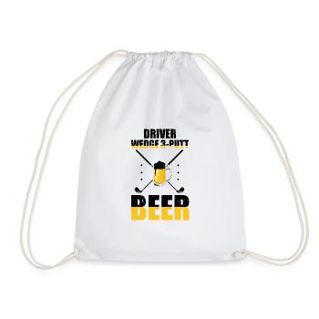 Novelty Golfing Golfer Comical Field Sports - Drawstring Bag - white - Front