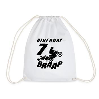 Seven 7yr 7th Dirt Bike Birthday Boy 7 Years Old - Turnbeutel - Weiß - Vorne