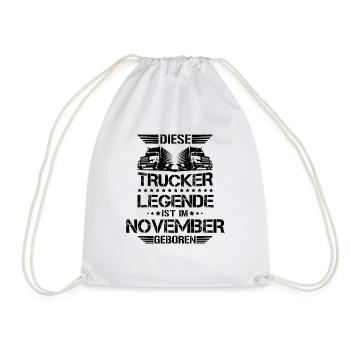 LKW Fahrer November Geburtstag Sprüche - Turnbeutel - Weiß - Vorne
