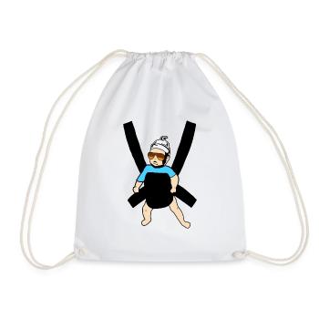 Carlos - Baby with sunglasses in carrying strap - Drawstring Bag - white - Front