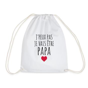 Papa Fête des Pères Naissance Bébé Anniversaire - Sac de sport léger - blanc - Devant
