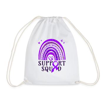 Premature Birth Conscious Purple Bow - Drawstring Bag - white - Front