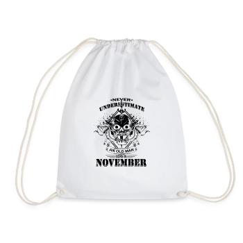 Vieil homme qui a son anniversaire en novembre - Sac de sport léger - blanc - Devant