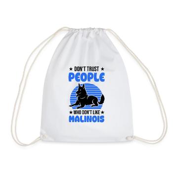 Malinois Belgian Shepherd Mechelse Herder - Drawstring Bag - white - Front