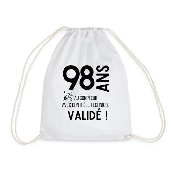 Anniversaire 98 ans au compteur cadeaux , offrir - Sac de sport léger - blanc - Devant