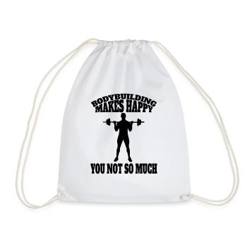 Fitness Athletes Strength Training Muscle Bodybuilder - Drawstring Bag - white - Front