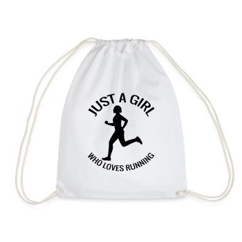 Joggerin fit Cardio Training rennen joggen laufen - Turnbeutel - Weiß - Vorne