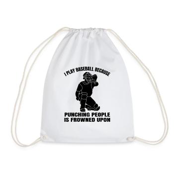 Baseball Baseball Game Baseball Lovers Gift - Drawstring Bag - white - Front