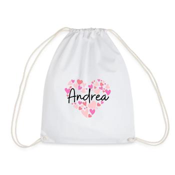 Ich liebe Andrea - Herzen für Andrea - Turnbeutel - Weiß - Vorne