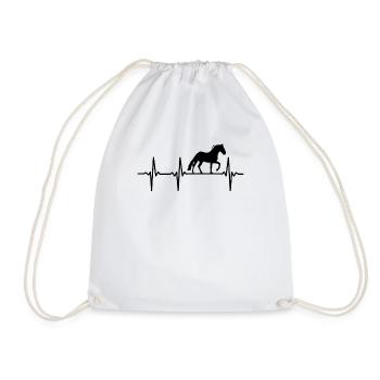 Horse Heartbeat - Horse Girls Horses Lover Horse - Drawstring Bag - white - Front