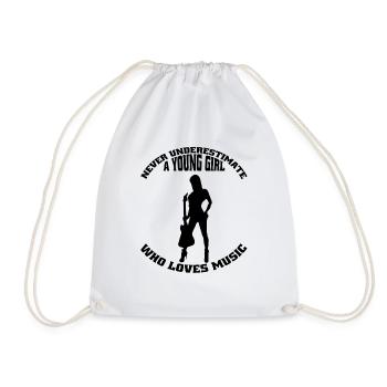 Guitarist Woman Guitar Musician Guitarist Music - Drawstring Bag - white - Front