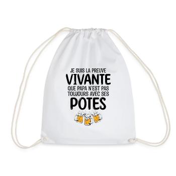 Apéro entre potes - apéro et Bière , cadeau Bière - Sac de sport léger - blanc - Devant