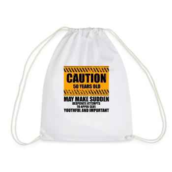 Nouveauté Attention 50 ans Fête cinquante ans - Sac de sport léger - blanc - Devant