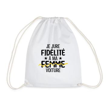 Je jure fidélité à ma femme, voiture - Drôle - Sac de sport léger - blanc - Devant