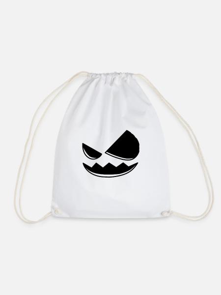 Smirk Pumpkin Head Pumpkin Face Halloween - Turnbeutel - Weiß