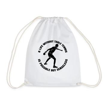 Table tennis player Table tennis bat Table tennis - Drawstring Bag - white - Front