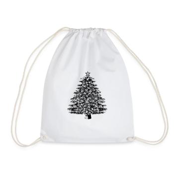 Christmas Tree Christmas Tree Holiday Winter 13 - Drawstring Bag - white - Front