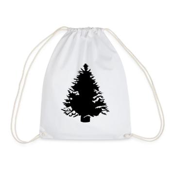 Christmas Tree Christmas Tree Winter Vector 19 - Drawstring Bag - white - Front