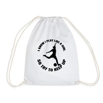 football coach football girls football player woman - Drawstring Bag - white - Front