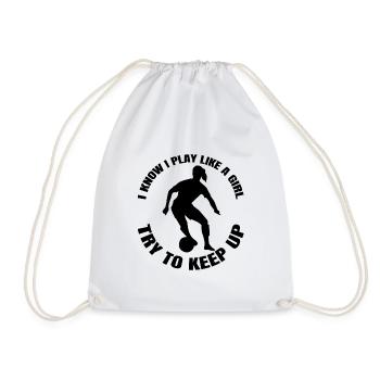 Entraîneur de football Filles de football Femme joueuse de football - Sac de sport léger - blanc - Devant