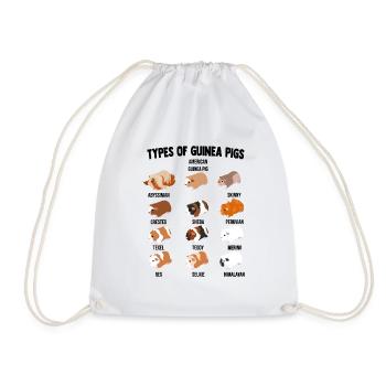 Novelty Types Of Guinea Pigs Cavies Cavia - Drawstring Bag - white - Front