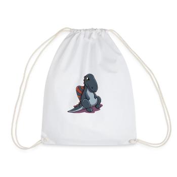Cartoon Spinosaurus - Drawstring Bag - white - Front