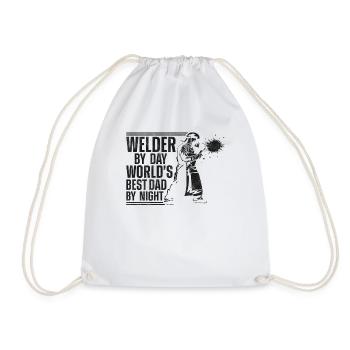 Welder Welding Dad Father Vintage - Drawstring Bag - white - Front