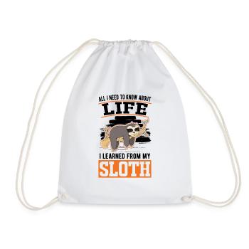 Sloth lover Sloth - Drawstring Bag - white - Front