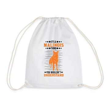Malinois Ding Belgian Shepherd - Drawstring Bag - white - Front