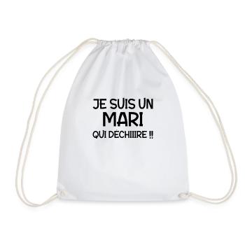 Mariage Amour Marié Mariée EJG EVJF Mari Femme - Sac de sport léger - blanc - Devant