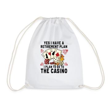 Poker Casino Joueur de Poker Jeu Roulette Cadeau - Sac de sport léger - blanc - Devant