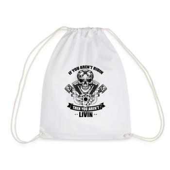Vintage Motorcyclists Driving Statements - Drawstring Bag - white - Front