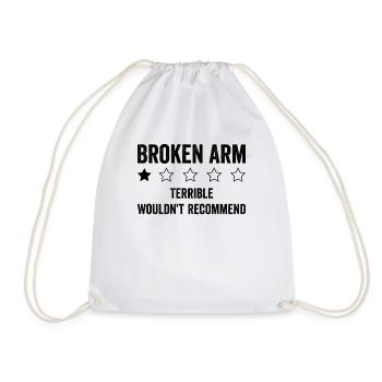 Broken arm - Drawstring Bag - white - Front