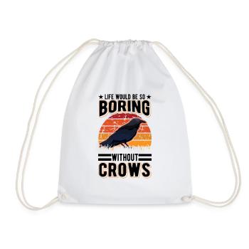 Crow Raven Crow Crow Husbandry Crow Breeder - Drawstring Bag - white - Front