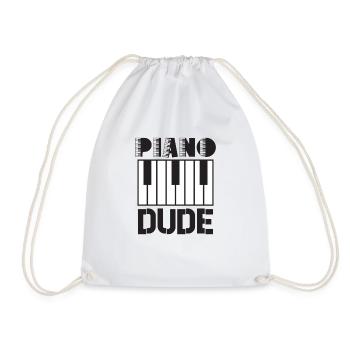 Piano Player Funny Piano Keyboard - Drawstring Bag - white - Front